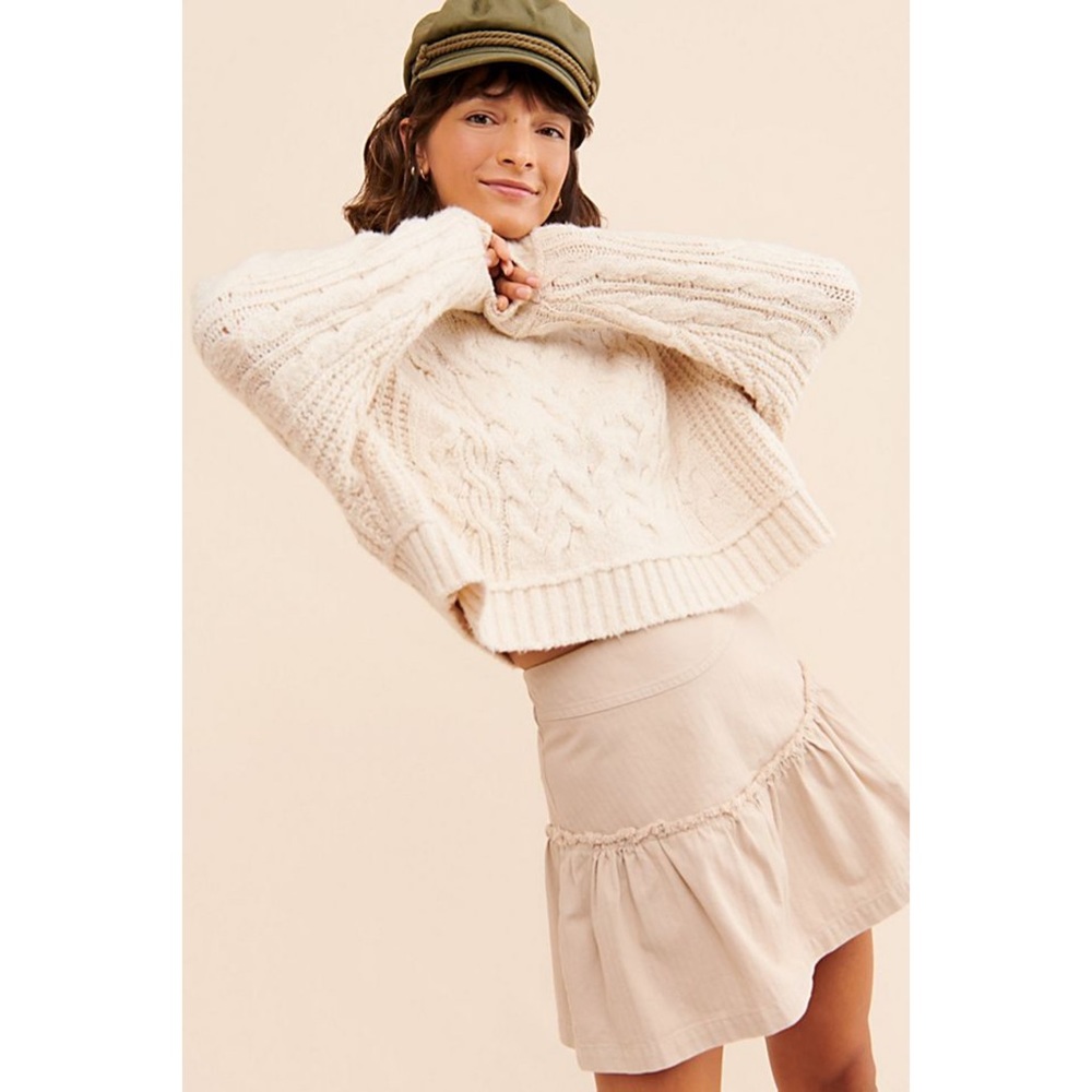 Free People Positano Skirt in Champagne